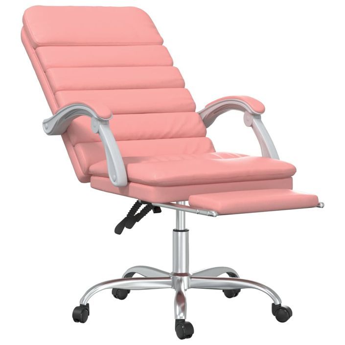 Fauteuil de massage inclinable de bureau Rose Similicuir - Photo n°6