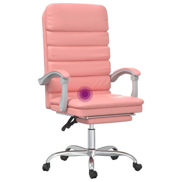 Fauteuil de massage inclinable de bureau Rose Similicuir - Photo n°9