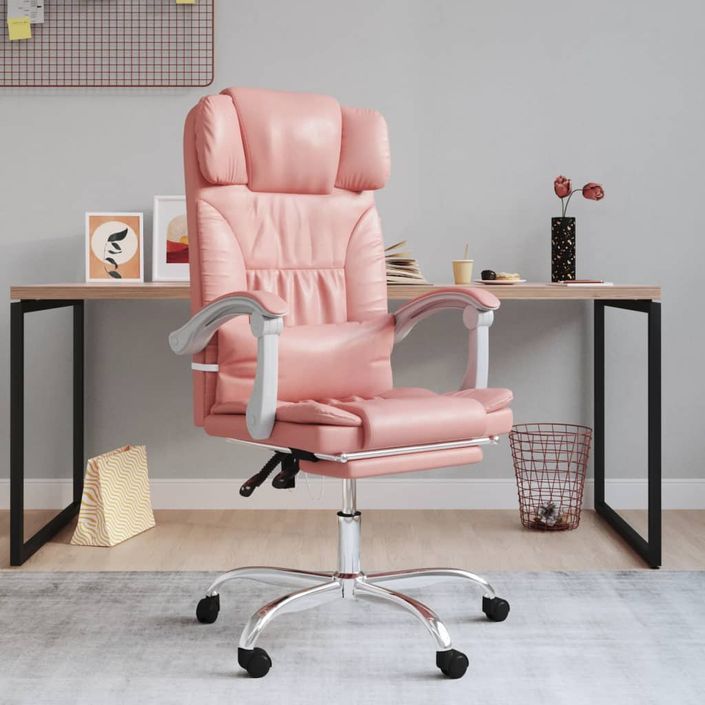 Fauteuil de massage inclinable de bureau Rose Similicuir - Photo n°1