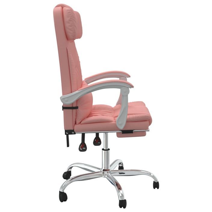 Fauteuil de massage inclinable de bureau Rose Similicuir - Photo n°4