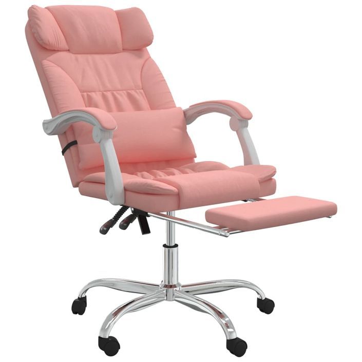 Fauteuil de massage inclinable de bureau Rose Similicuir - Photo n°6