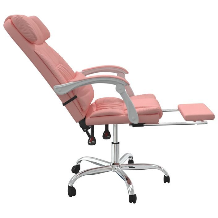 Fauteuil de massage inclinable de bureau Rose Similicuir - Photo n°7