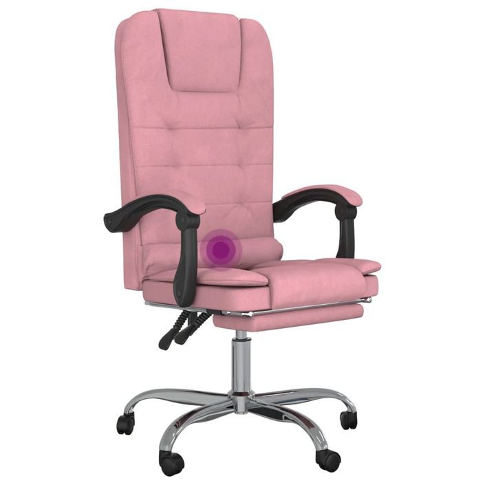 Fauteuil de massage inclinable de bureau Rose Velours - Photo n°7