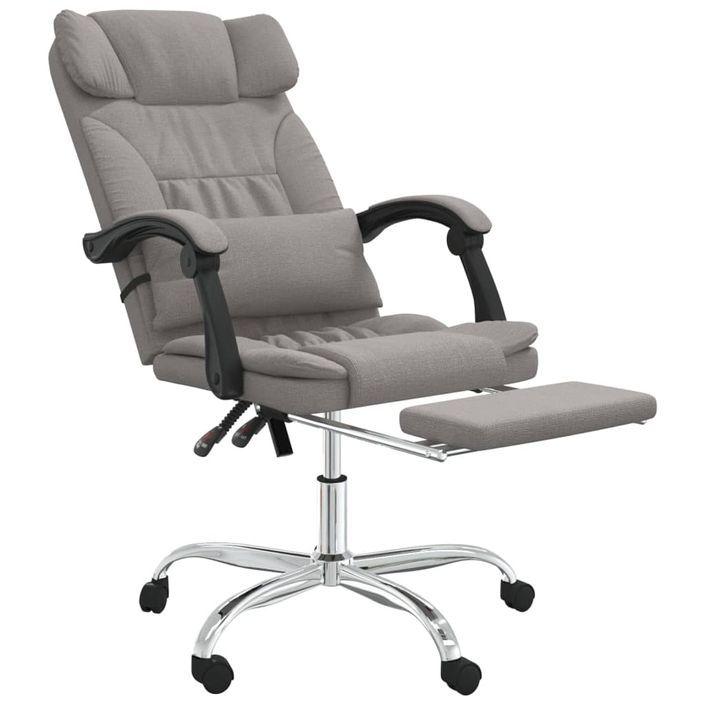 Fauteuil de massage inclinable de bureau Taupe Tissu 3 - Photo n°6