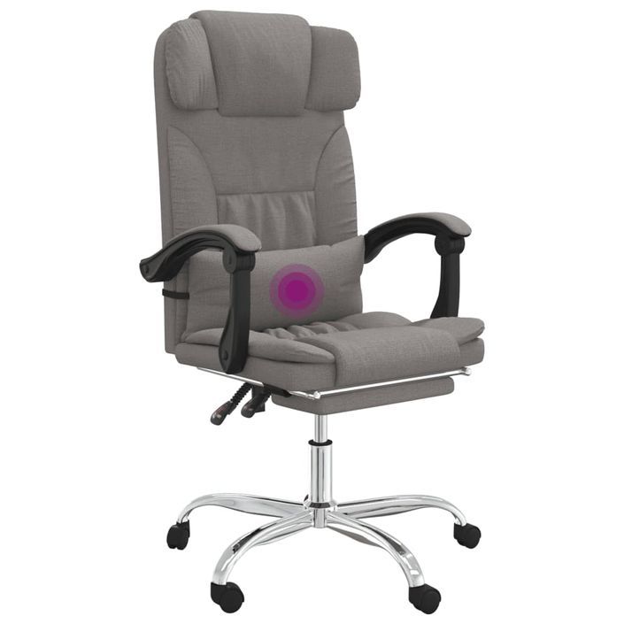 Fauteuil de massage inclinable de bureau Taupe Tissu 3 - Photo n°9