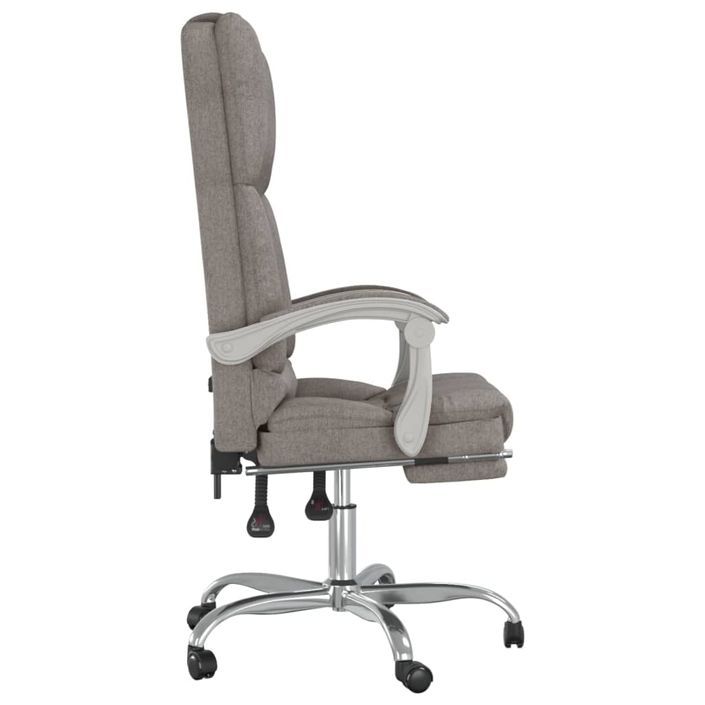 Fauteuil de massage inclinable de bureau Taupe Tissu - Photo n°4