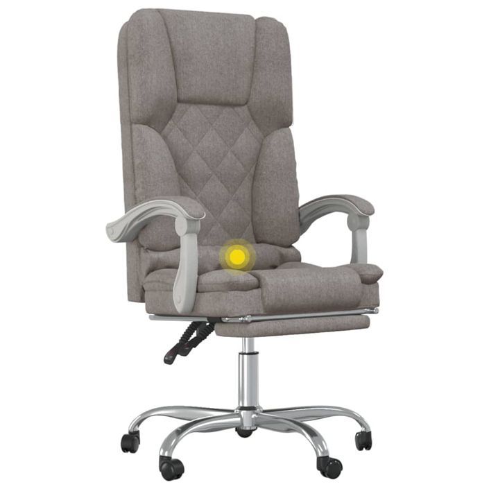 Fauteuil de massage inclinable de bureau Taupe Tissu - Photo n°9