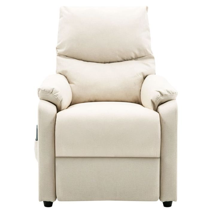 Fauteuil de massage inclinable électrique Crème Tissu 10 - Photo n°4