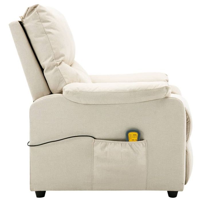 Fauteuil de massage inclinable électrique Crème Tissu 10 - Photo n°6