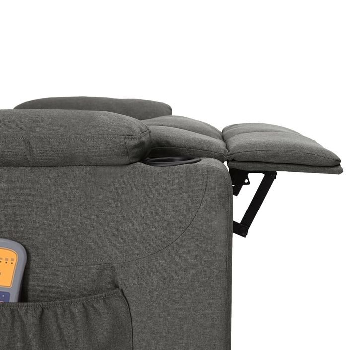 Fauteuil de massage inclinable électrique Gris foncé Tissu 3 - Photo n°6