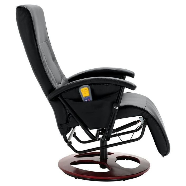 Fauteuil de massage inclinable électrique simili cuir noir Banky - Photo n°3