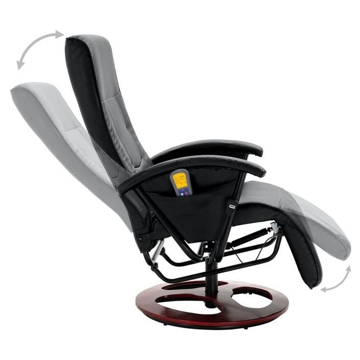 Fauteuil de massage inclinable électrique simili cuir noir Banky - Photo n°4