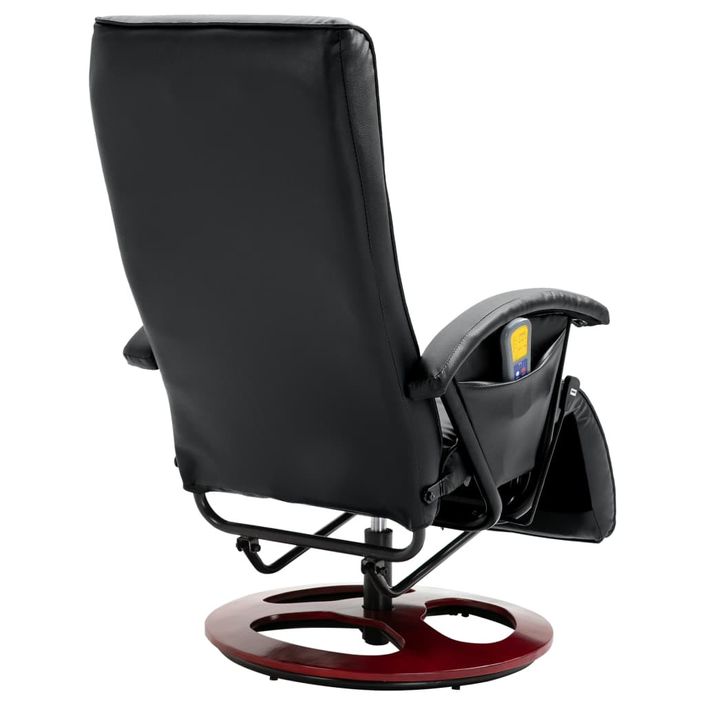 Fauteuil de massage inclinable électrique simili cuir noir Banky - Photo n°5