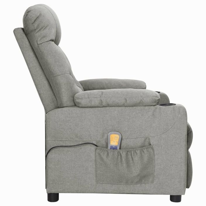 Fauteuil de massage inclinable Gris clair Tissu 22 - Photo n°5