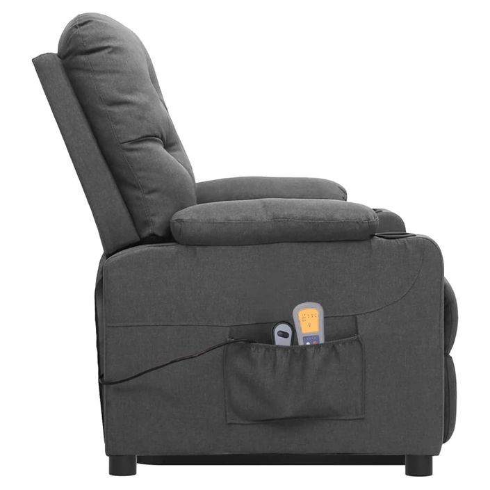 Fauteuil de massage inclinable Gris clair Tissu - Photo n°4