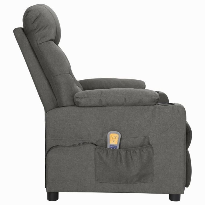 Fauteuil de massage inclinable Gris foncé Tissu 23 - Photo n°5