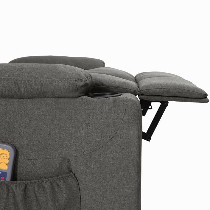 Fauteuil de massage inclinable Gris foncé Tissu - Photo n°6