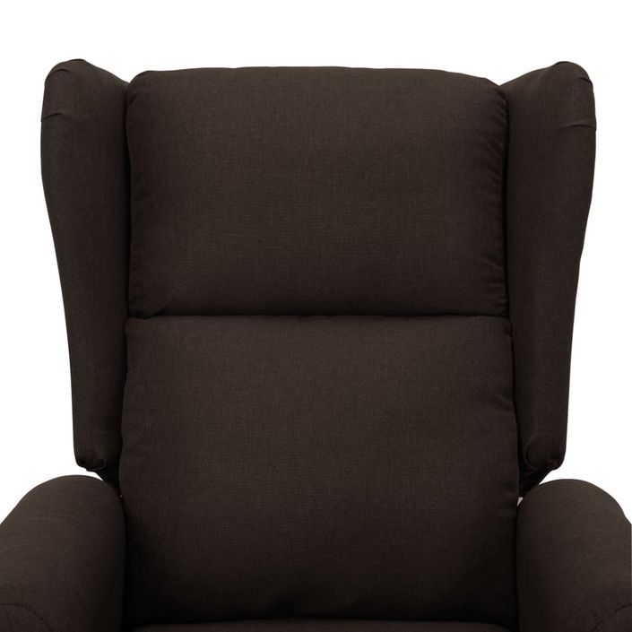 Fauteuil de massage inclinable Marron foncé Tissu 5 - Photo n°7