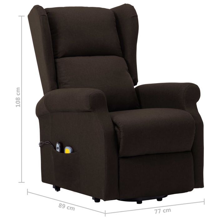 Fauteuil de massage inclinable Marron foncé Tissu 5 - Photo n°9