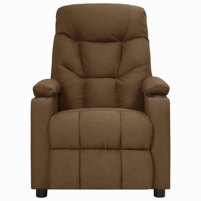 Fauteuil de massage inclinable Marron Tissu 22 - Photo n°4