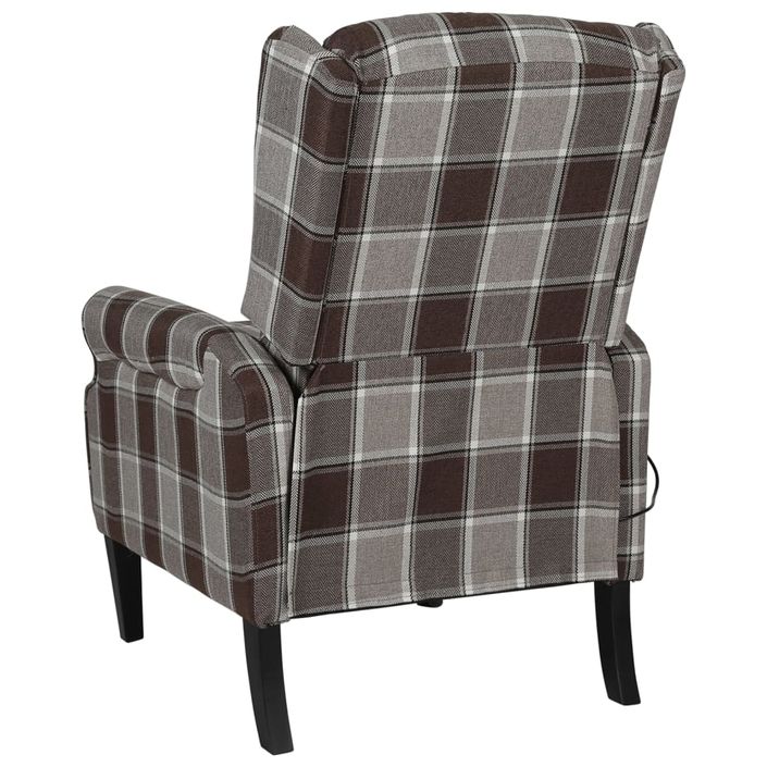 Fauteuil de massage inclinable Marron Tissu 12 - Photo n°5