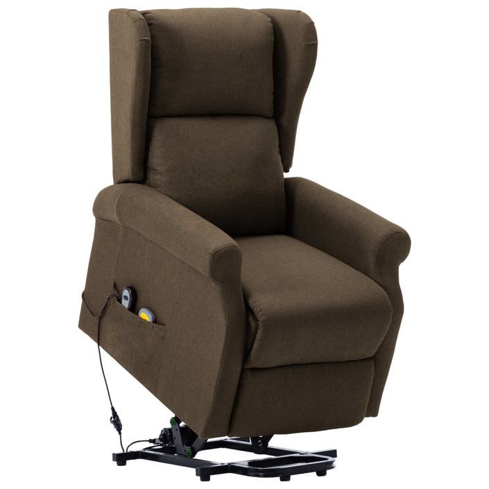 Fauteuil de massage inclinable Marron Tissu 8 - Photo n°1