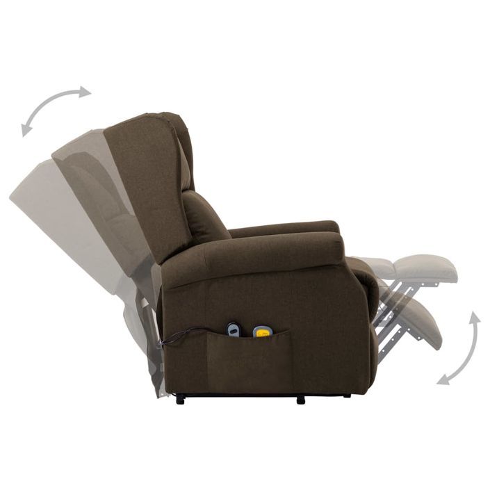 Fauteuil de massage inclinable Marron Tissu 8 - Photo n°5