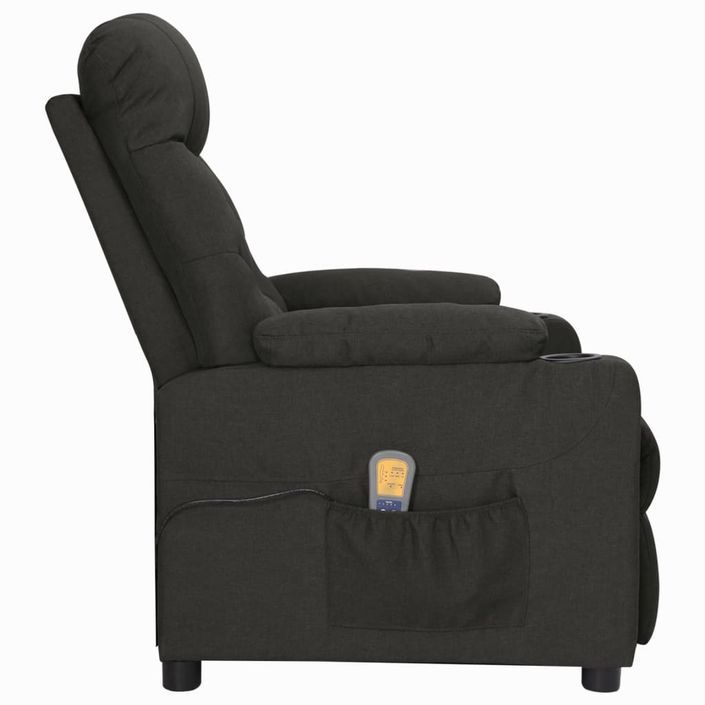 Fauteuil de massage inclinable Noir Tissu 19 - Photo n°5