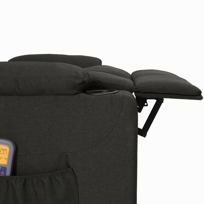 Fauteuil de massage inclinable Noir Tissu 19 - Photo n°8