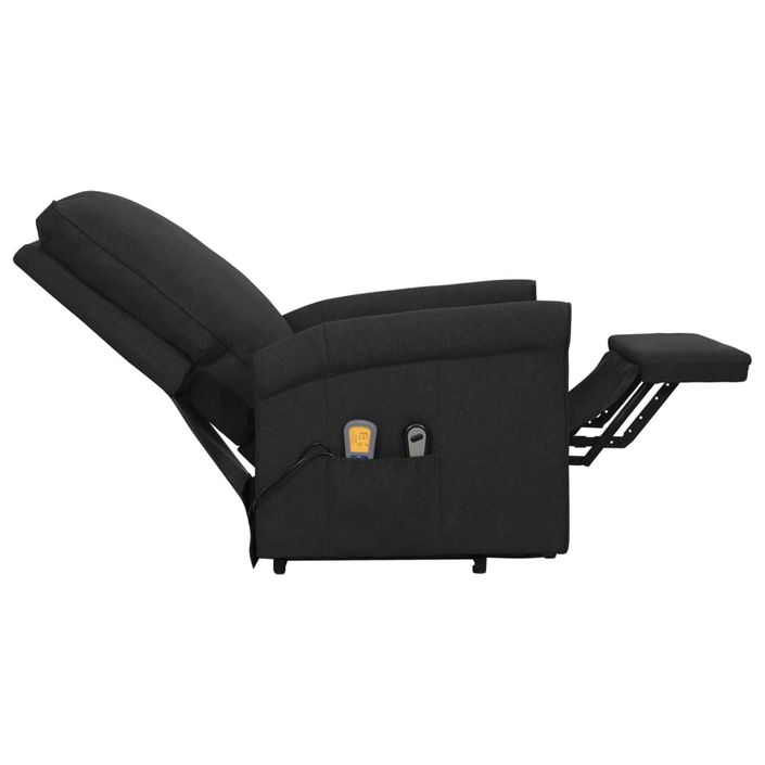 Fauteuil de massage inclinable Noir Tissu 2 - Photo n°7