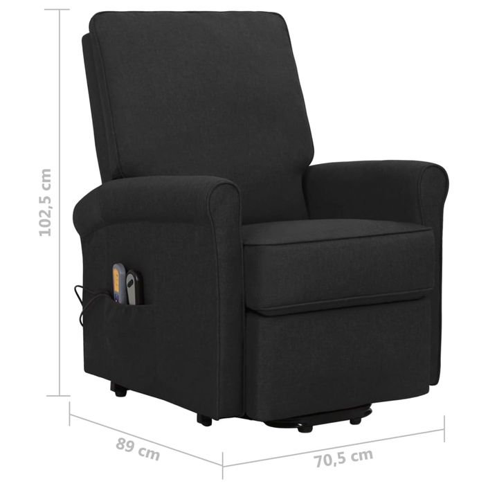 Fauteuil de massage inclinable Noir Tissu 2 - Photo n°10