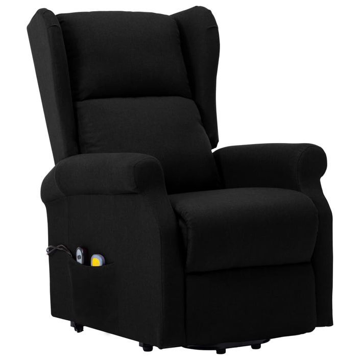 Fauteuil de massage inclinable Noir Tissu 10 - Photo n°3