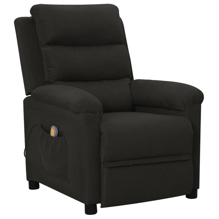 Fauteuil de massage inclinable Noir Tissu 7 - Photo n°1