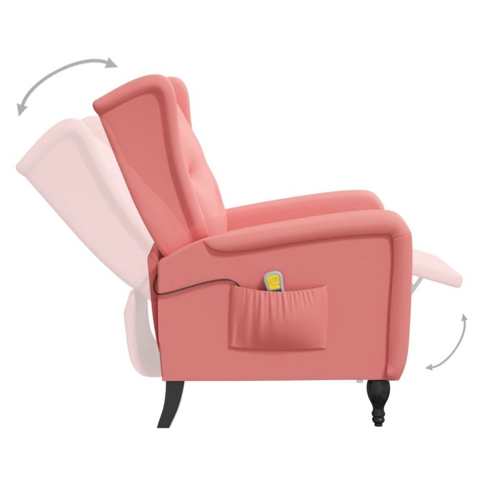 Fauteuil de massage inclinable Rose Velours 2 - Photo n°6