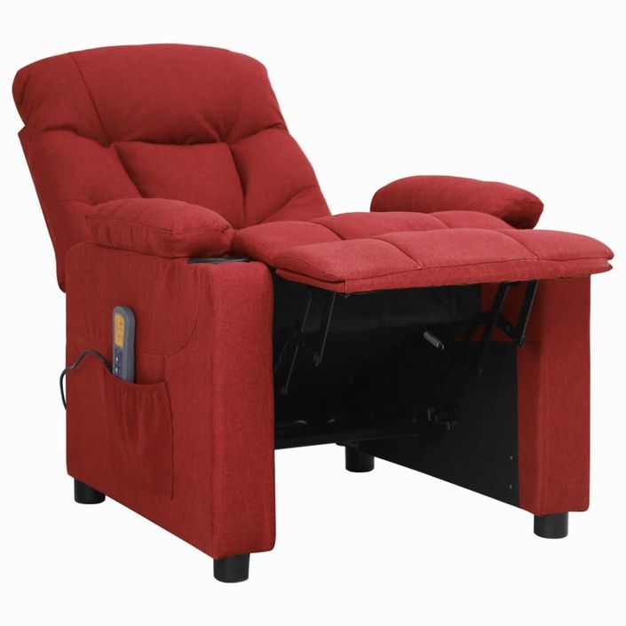 Fauteuil de massage inclinable Rouge bordeaux Tissu 14 - Photo n°6