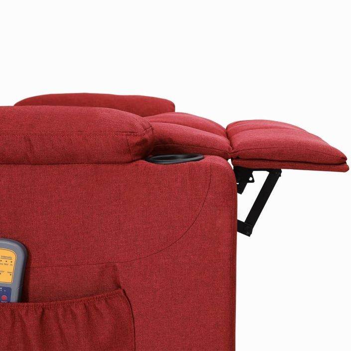 Fauteuil de massage inclinable Rouge bordeaux Tissu 14 - Photo n°8