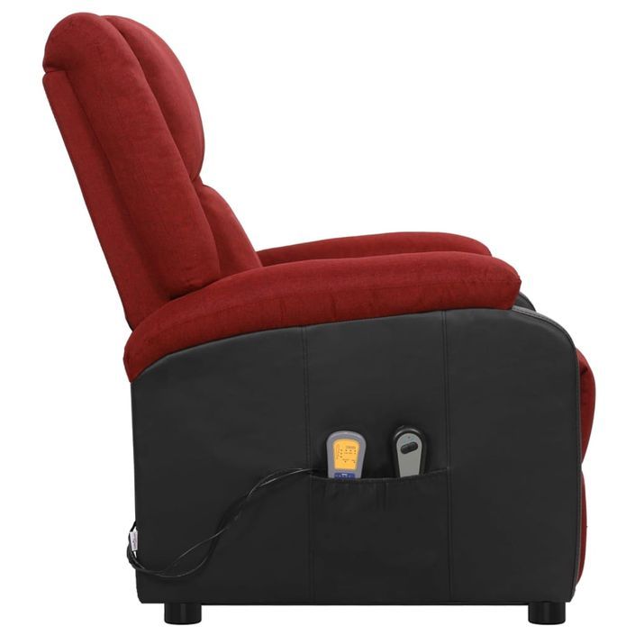 Fauteuil de massage inclinable Rouge bordeaux Tissu 19 - Photo n°5