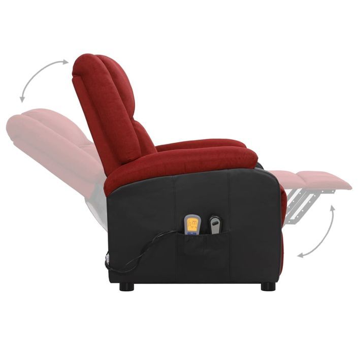 Fauteuil de massage inclinable Rouge bordeaux Tissu 19 - Photo n°6