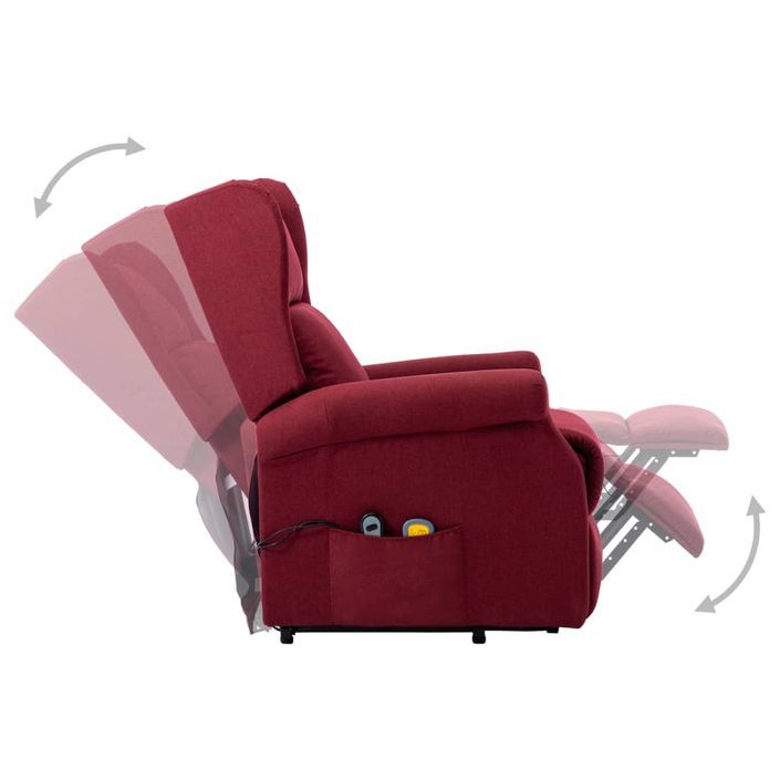 Fauteuil de massage inclinable Rouge bordeaux Tissu 7 - Photo n°5