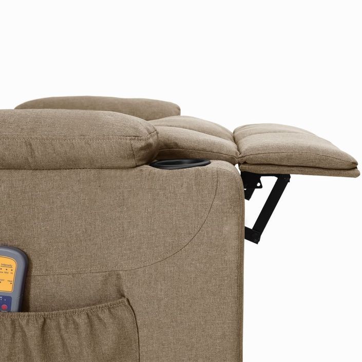 Fauteuil de massage inclinable Taupe Tissu 19 - Photo n°8