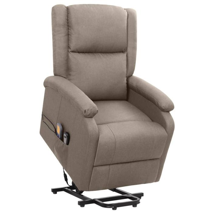 Fauteuil de massage inclinable Taupe Tissu 15 - Photo n°1