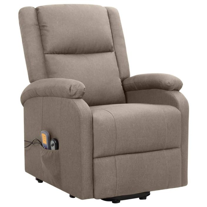 Fauteuil de massage inclinable Taupe Tissu 15 - Photo n°3