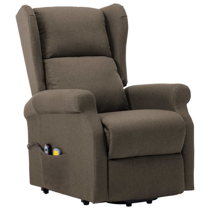 Fauteuil de massage inclinable Taupe Tissu 9 - Photo n°3