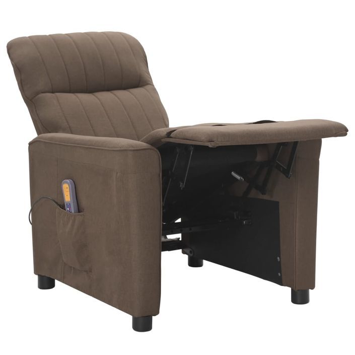 Fauteuil de massage inclinable Taupe Tissu 3 - Photo n°7