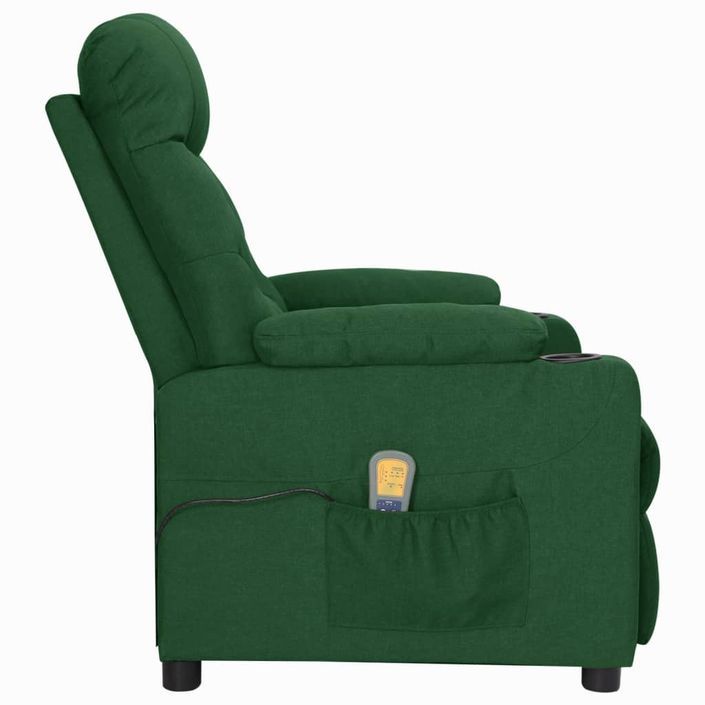 Fauteuil de massage inclinable Vert foncé Tissu 17 - Photo n°5