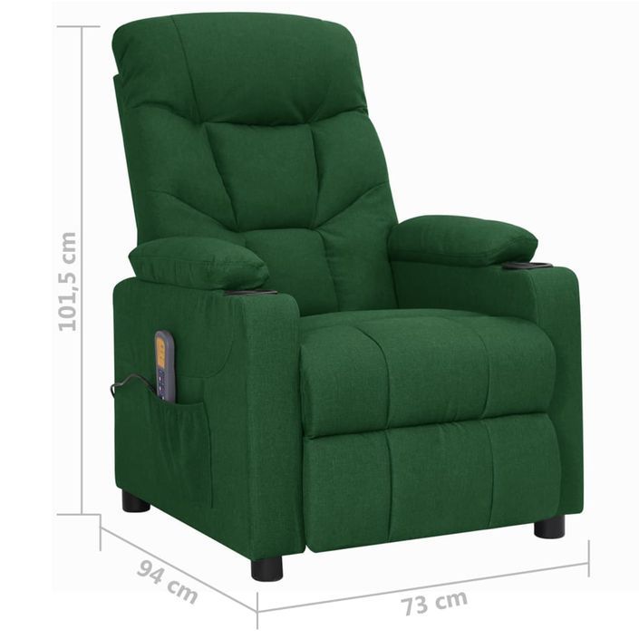 Fauteuil de massage inclinable Vert foncé Tissu 17 - Photo n°9