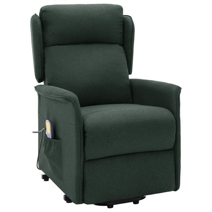 Fauteuil de massage inclinable Vert foncé Tissu - Photo n°3