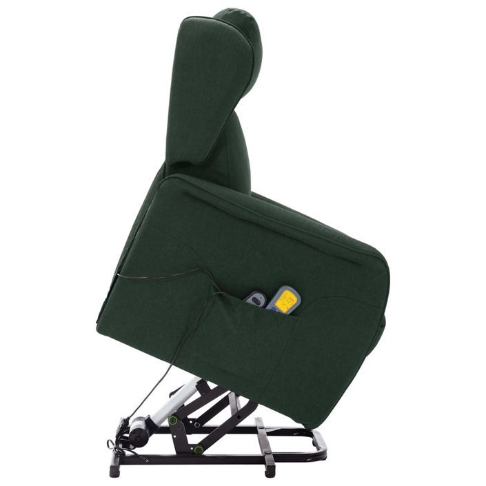 Fauteuil de massage inclinable Vert foncé Tissu - Photo n°6