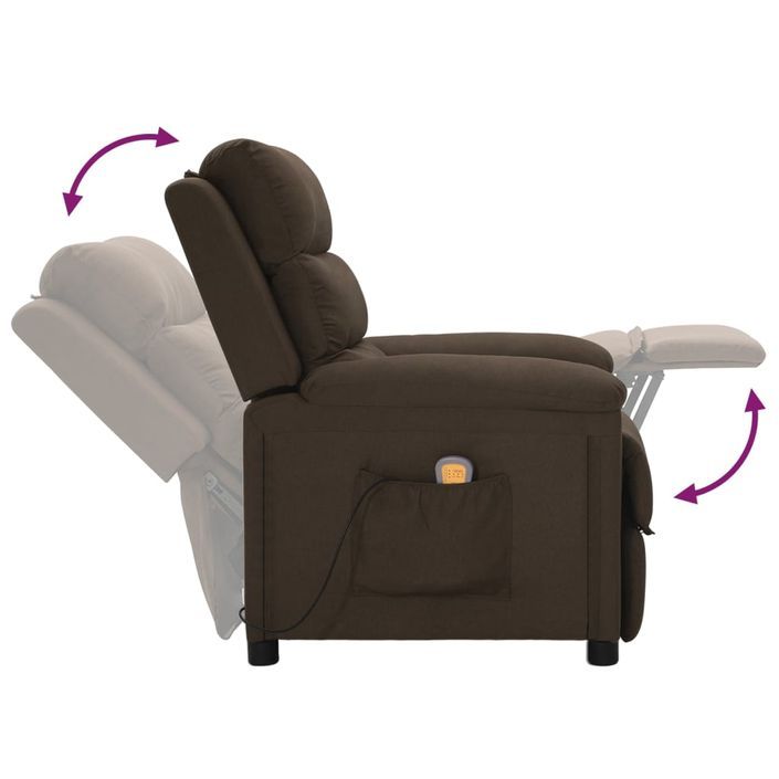 Fauteuil de massage Marron foncé Tissu - Photo n°5