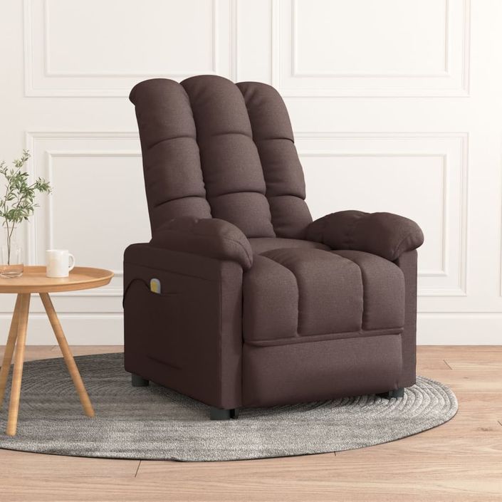 Fauteuil de massage Marron foncé Tissu - Photo n°1